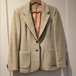 Vintage Herringbone Wool Lined Larry Levine Blazer